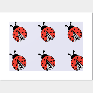 ladybug on green leaf Posters and Art